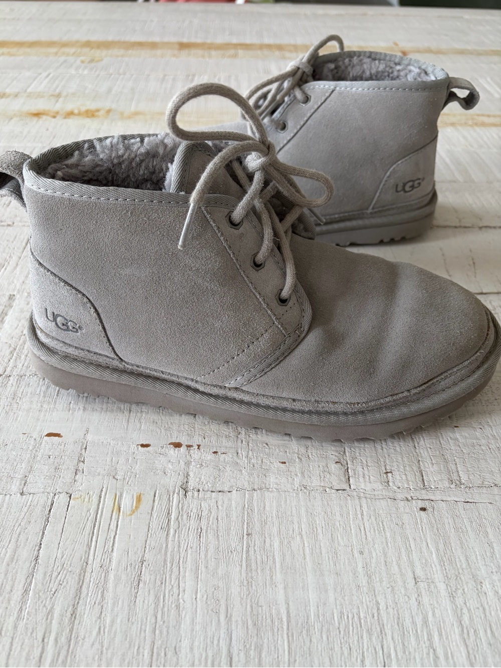 UGG Neumel Chukka Boots Women’s size 8 Grey Suede Ankle Booties Cozy